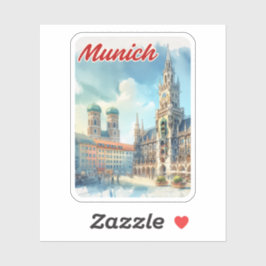 Adesivo Munique Alemanha Aquarela Viagem
