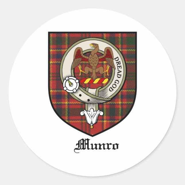 Adesivo Munro Clan Crest Crachá Tartan (Frente)