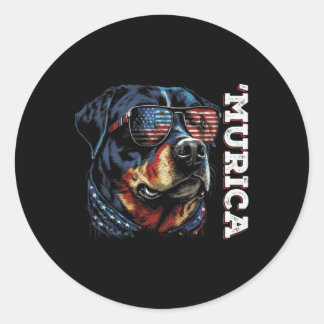 Adesivo Murica Patriotic Rottweiler 4 De Julho