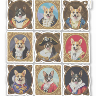 Adesivo Muro de Museu Vintage, Retratos Hilários de Cães C