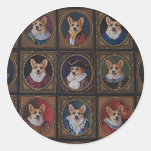 Adesivo Muro de Museu Vintage, Retratos Hilários de Cães C