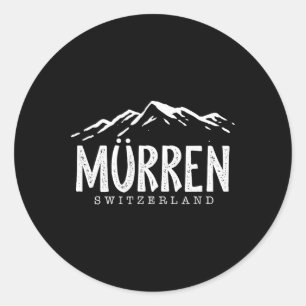 Adesivo Murren Suíça Montanhas Esquiador Suíço Esqui