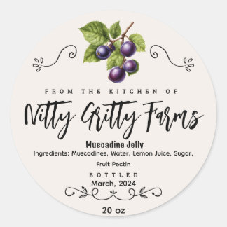 Adesivo Muscadine Jam Jelly preserva rótulo de latência pe