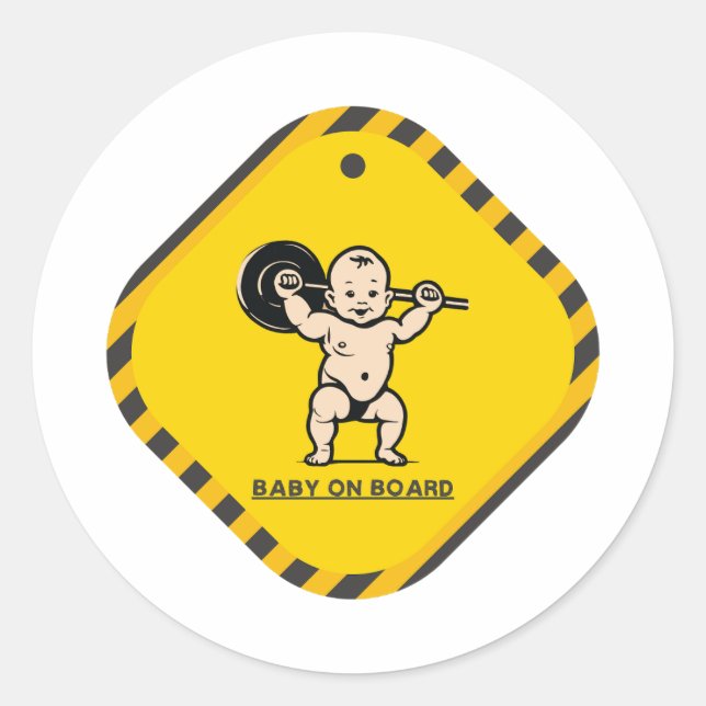 Adesivo Muscle Baby On Conselho Sticker - Divertido e Func (Frente)
