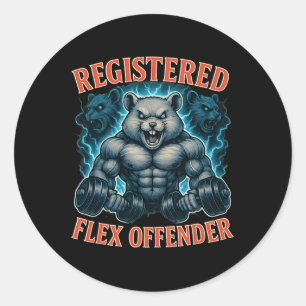 Adesivo Muscle Hamster Registrado Flex Offender Funny Gym
