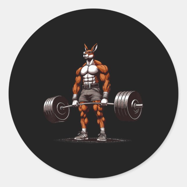 Adesivo Muscle Kangaroo Deadelevando Engraçado Gym Weeleva (Frente)