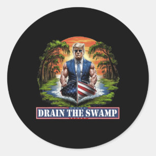 Adesivo Musculoso Donald Trump American Flag Boat Drain Th