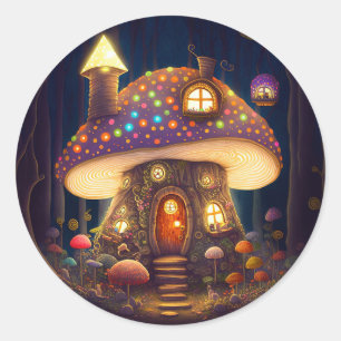 Adesivo Mushroom House Fantasy Art