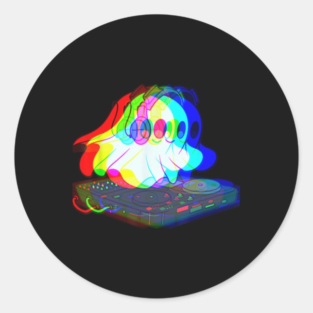 Adesivo Music Ghost Halloween Techno Rave Halloween (Frente)