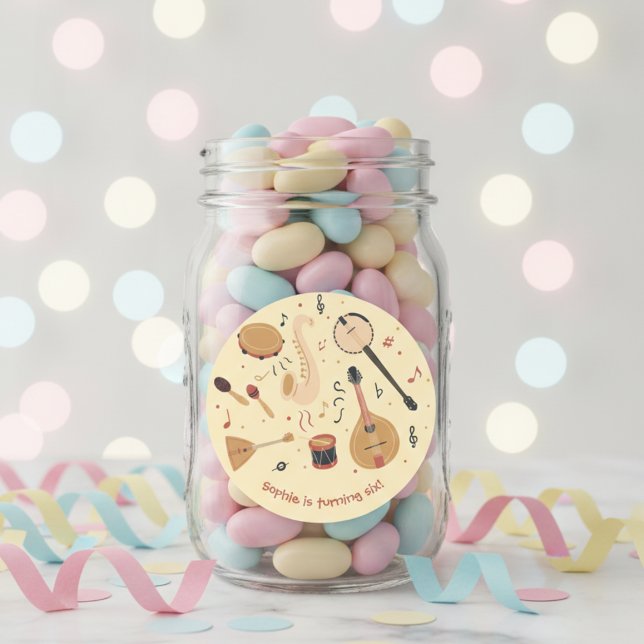 Adesivo Music instruments kids birthday (Criador carregado)