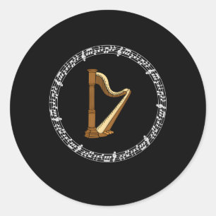 Adesivo Music Irish Harp Player Musical Notes Ireland