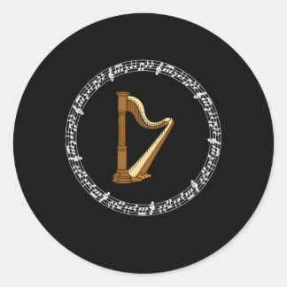 Adesivo Music Irish Harp Player Musical Notes Ireland