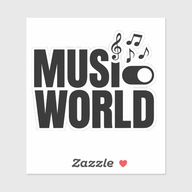 Adesivo Music On, World Off Switch Design (Folha)