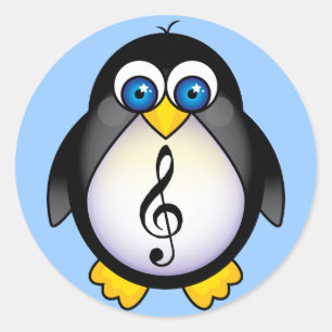 Adesivo Music Penguin Treble Clef