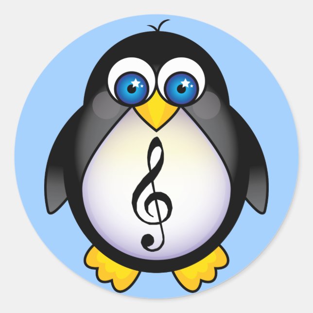 Adesivo Music Penguin Treble Clef (Frente)