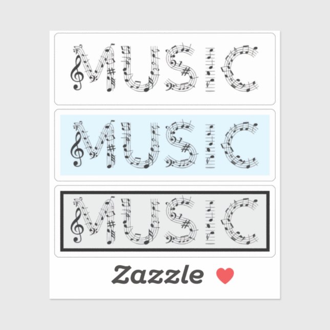 Adesivo Music Typography Sticker Set (Folha)