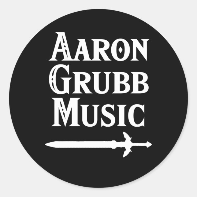 Adesivo Música Aaron Grubb Texto Branco (Frente)