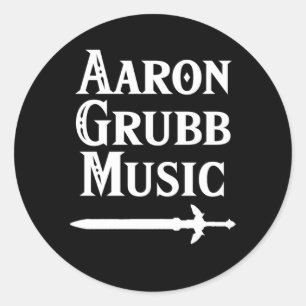 Adesivo Música Aaron Grubb Texto Branco