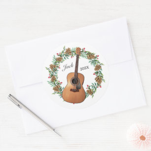 Adesivo Música Clássica Guitarra Pine de Feno de Natal