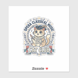 Adesivo Música Clássica Ópera Gato Gato Fofo Camiseta Desi