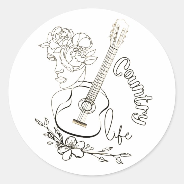 Adesivo Música country (Frente)