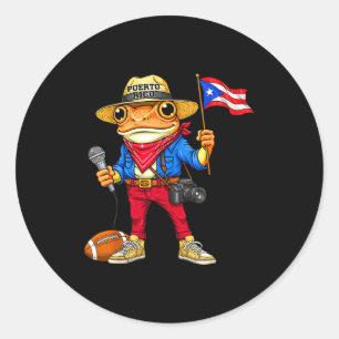 Adesivo Música de rua da rã coqui de Porto Rico futebol