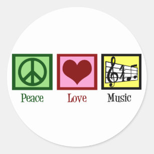 Adesivo Música do amor da paz