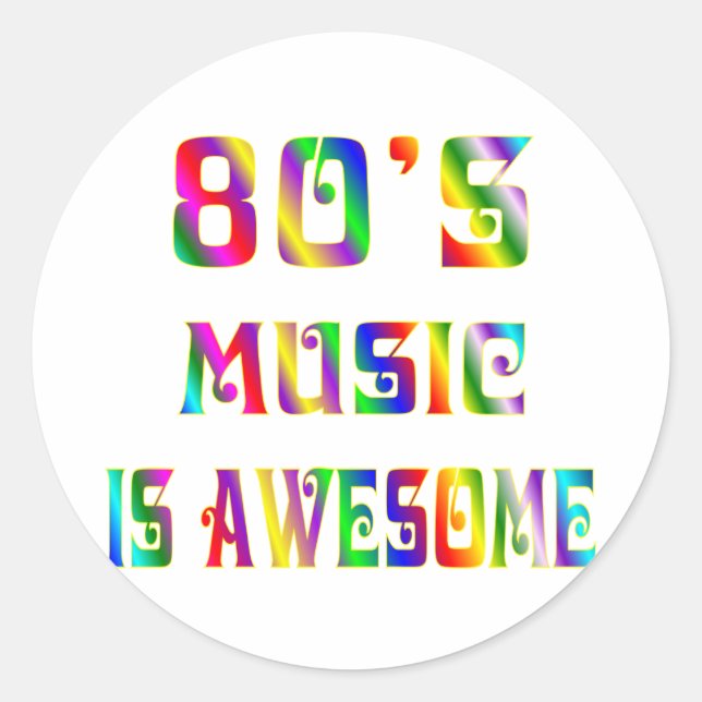 Adesivo Música dos anos 80 (Frente)