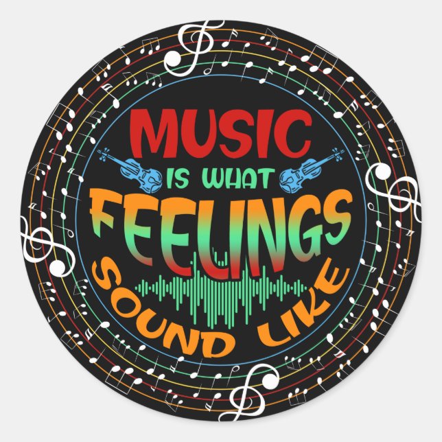 Adesivo Música é como os sentimentos soam (Frente)