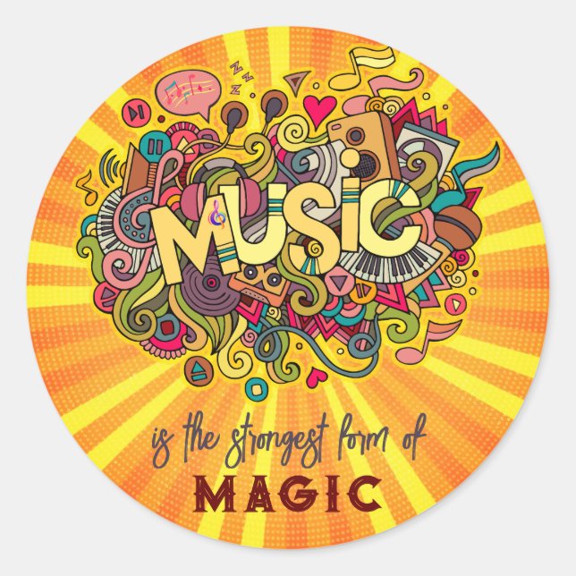 Adesivo Música é Magic Customizable Cote Art (Frente)