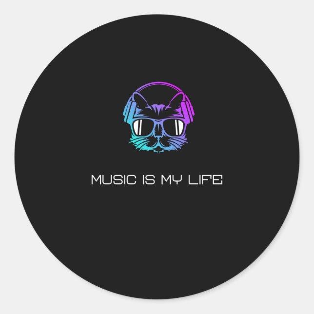 Adesivo Música é Minha Vida (Frente)