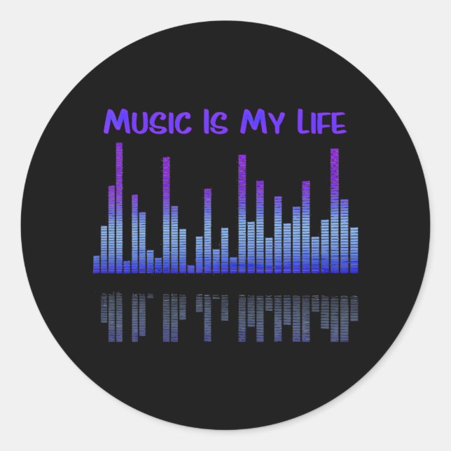 Adesivo Música É Minha Vida Equalizadora DJ Citações Engra (Frente)