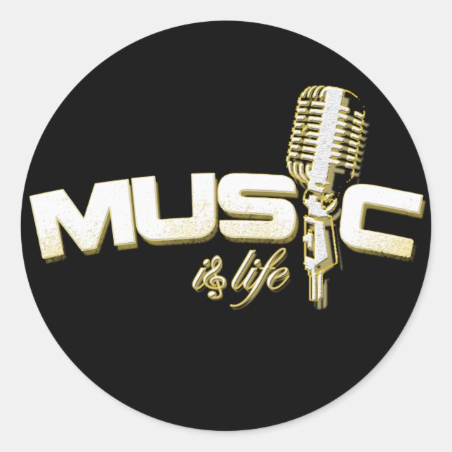 Adesivo Música é vida Stickers (Frente)