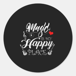 Adesivo Música Feminina É Meu Lugar Feliz Citação Motivaci