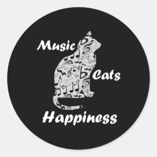 Adesivo Música Gata Felicidade - Coisa Sobre O Músico