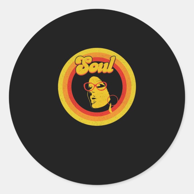 Adesivo Música Retro Soul da década de 70 (Frente)