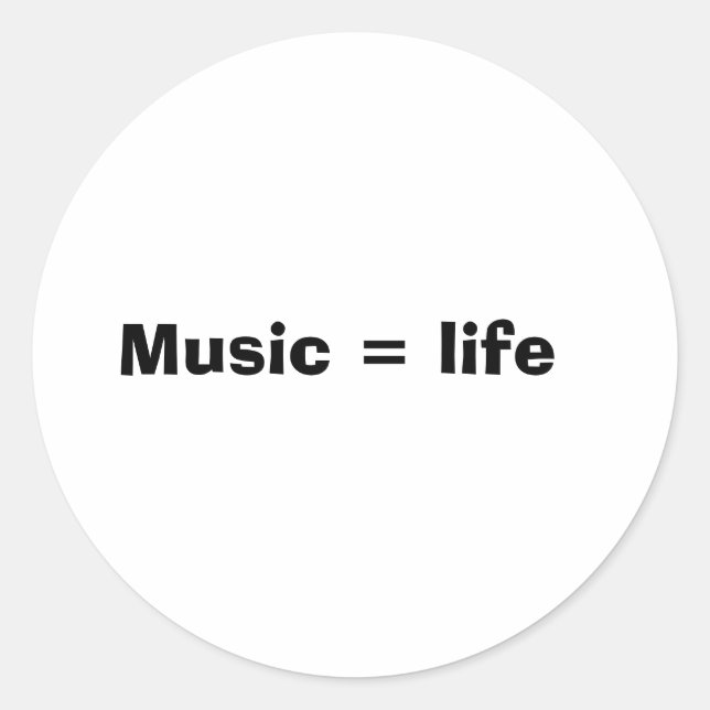 Adesivo Música = vida (Frente)