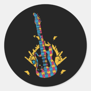 Adesivo Música Violão Autismo Sensibilização Dia Mês Color