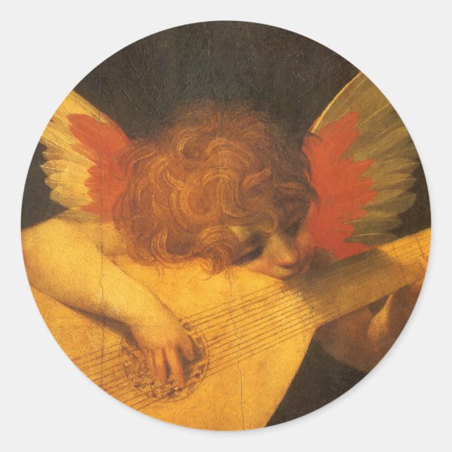 Adesivo Musical Angel Tocando Luta por Rosso Fiorentino (Frente)