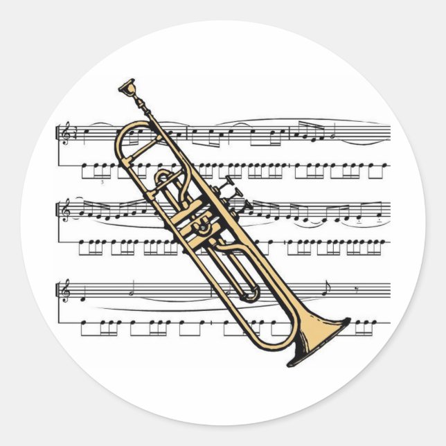 Adesivo Musical de trompete 11 B (Frente)
