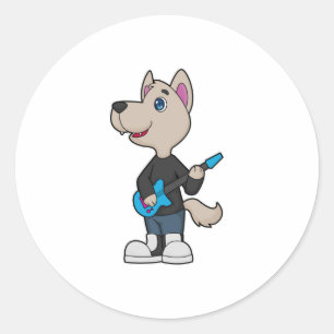 Adesivo Musical do Cão Música do Violão
