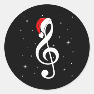 Adesivo Musical Note Santa Hat Music Lover Feliz