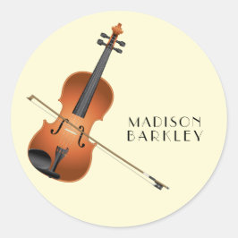 Adesivo Musicário de Professores de Música Viola Violin