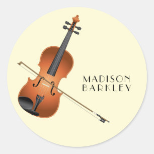 Adesivo Musicário de Professores de Música Viola Violin