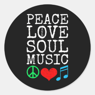 Adesivo Músico de Soul Peace Love Vintage 70s
