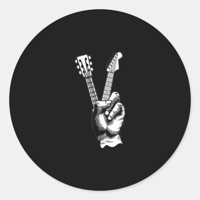 Adesivo Músico do tocador de latão da guitarrista acústica (Frente)