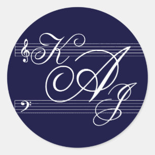 Adesivo Músicos no marinho do amor no branco