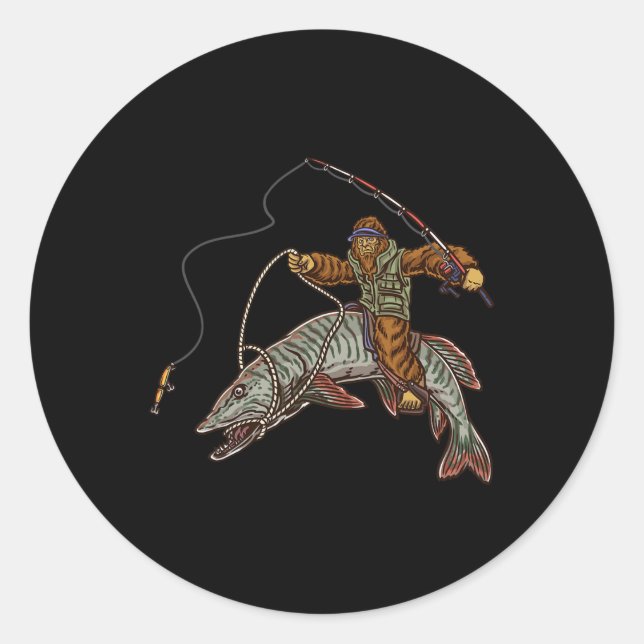 Adesivo Muskie Fisheries Tiger Musky Hunting Bigfoot Pesca (Frente)