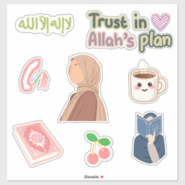 Adesivo Muslimah Faith Sticker Pack – Hijabi Girl, Quran, 