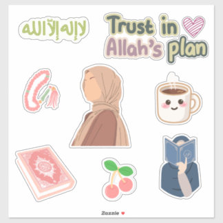 Adesivo Muslimah Faith Sticker Pack – Hijabi Girl, Quran, 